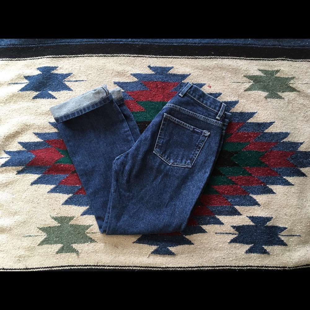 Guess dark wash high waisted jeans